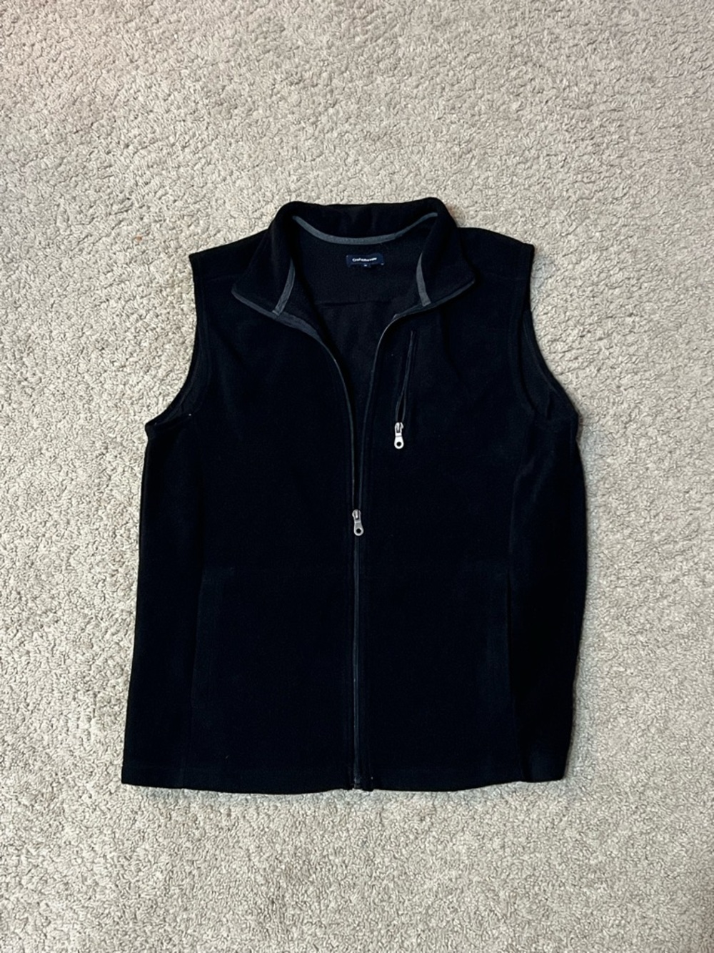Croft & Barrow Black Fleece Zip-Up Vest